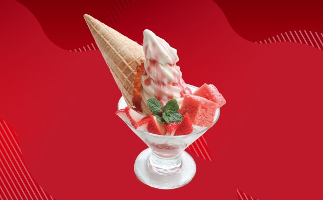 ソフトクリームいちご