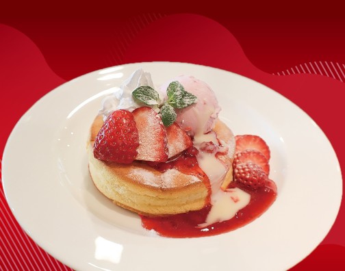 いちごのパンケーキ