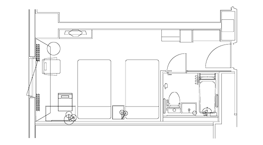 スタンダードツインの間取りを示す図面